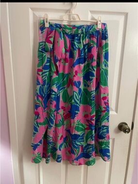 J. Crew Floral Maxi Skirt in Pink, Blue & Green